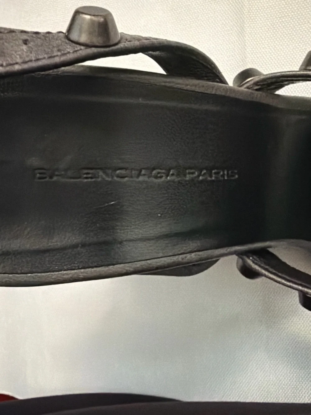 Balenciaga Black Leather Heeled Sandals